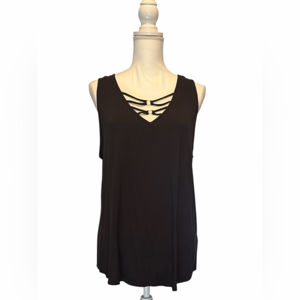 Maurices Black Strappy Tank Top Size XL